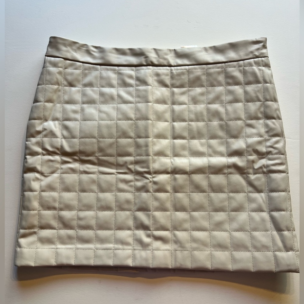 Cream Pleather Skirt